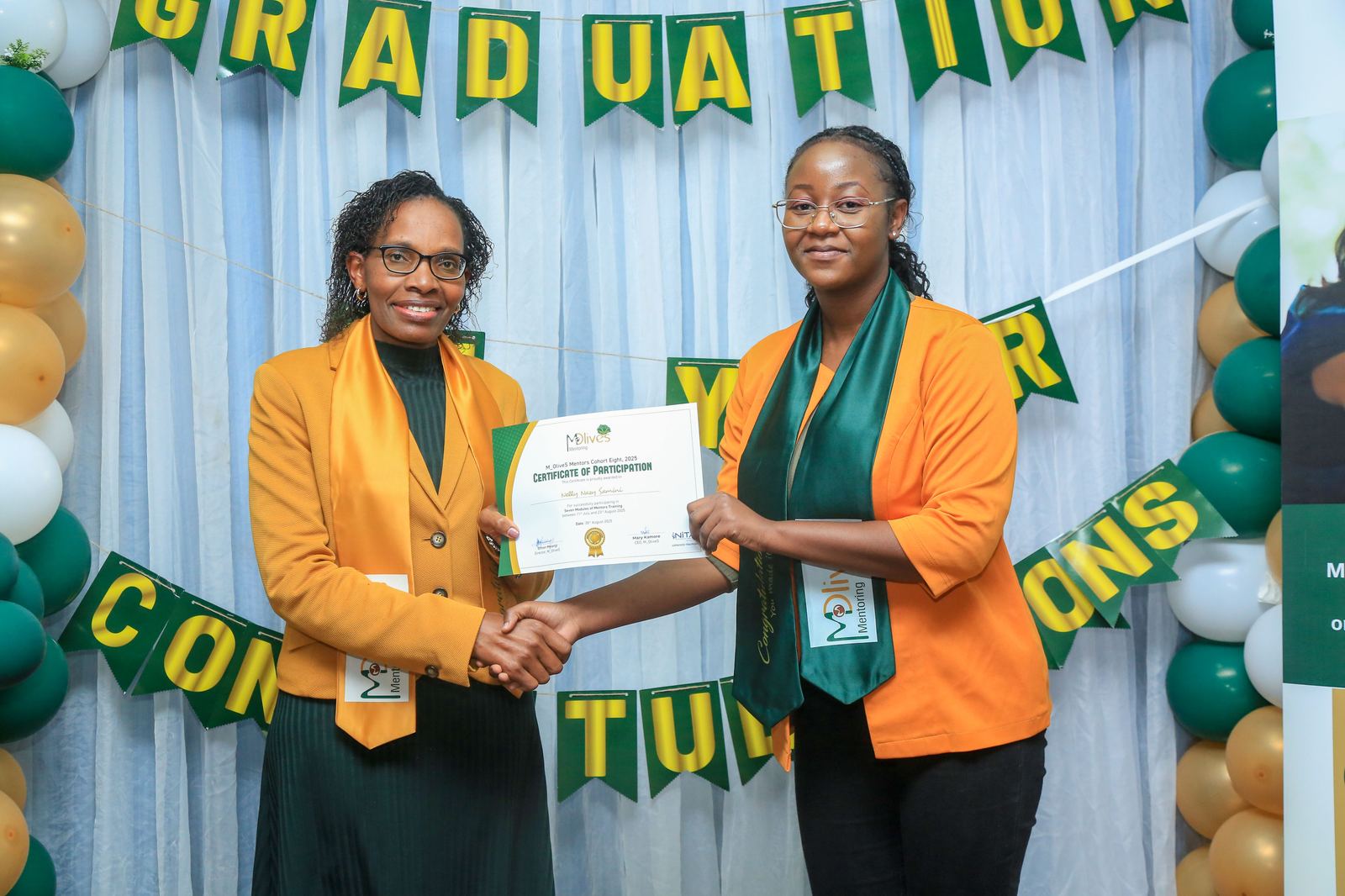 Ignite Your Mentoring Passion bootcamp graduate receiving certificate