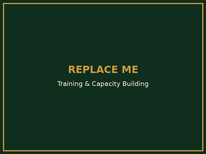 Training and capacity building workshop